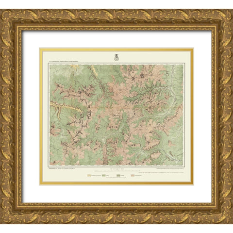 Southwest Colorado Land Classification Sheet Gold Ornate Wood Framed Art Print with Double Matting by US Army