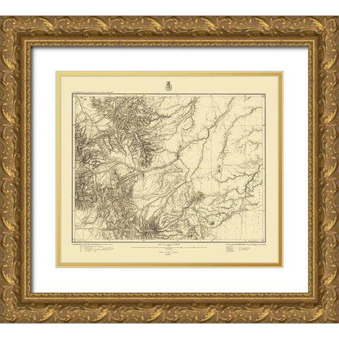 South Colorado Sheet - US Army 1878 Gold Ornate Wood Framed Art Print with Double Matting by US Army