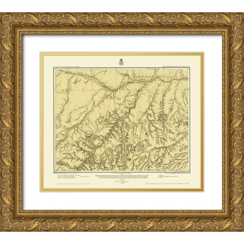 Southeast Colorado Sheet - US Army 1877 Gold Ornate Wood Framed Art Print with Double Matting by US Army