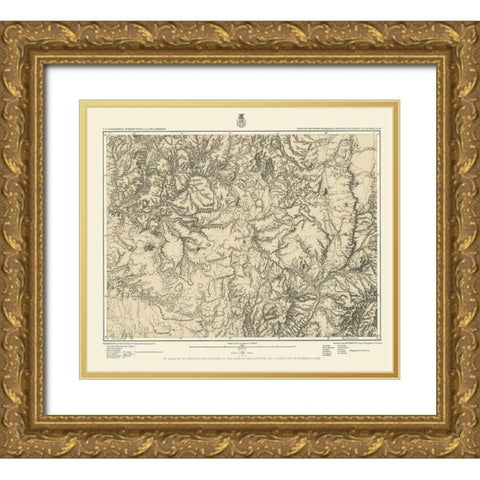 Colorado South New Mexico North Sheet Gold Ornate Wood Framed Art Print with Double Matting by US Army