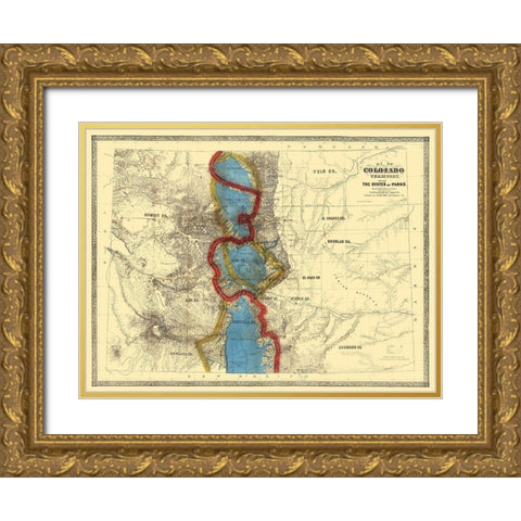 Colorado Parks - Mink 1865 Gold Ornate Wood Framed Art Print with Double Matting by Mink