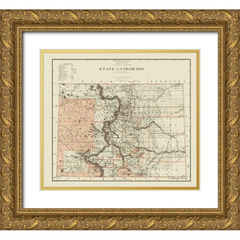 Colorado - Williamson 1879 Gold Ornate Wood Framed Art Print with Double Matting by Williamson