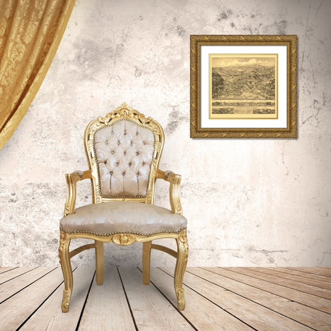 Higganum Connecticut - Bailey 1881  Gold Ornate Wood Framed Art Print with Double Matting by Bailey