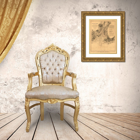 New Haven Connecticut - Hassler 1860  Gold Ornate Wood Framed Art Print with Double Matting by Hassler