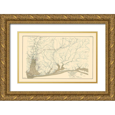 Army of West Mississippi - Alester 1865 Gold Ornate Wood Framed Art Print with Double Matting by Alester
