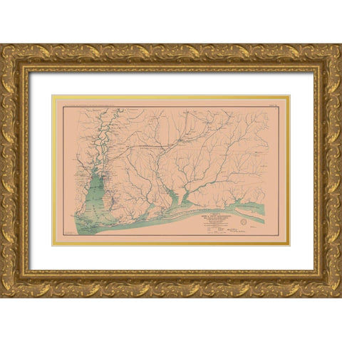 Army West Mississippi Campaign - McGregory 1895 Gold Ornate Wood Framed Art Print with Double Matting by McGregory