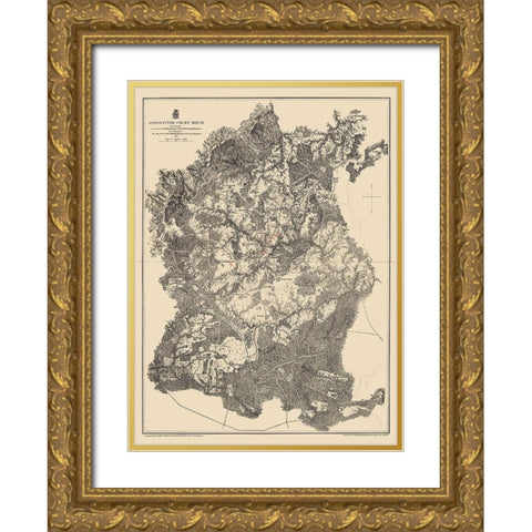 Appomattox Court House Virginia - Weyss 1865 Gold Ornate Wood Framed Art Print with Double Matting by Weyss