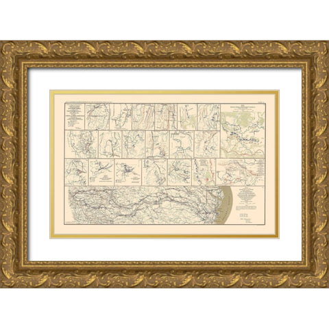 Campaign Chattanooga to Atlanta to Savannah Gold Ornate Wood Framed Art Print with Double Matting by Bien