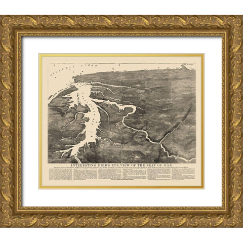 War of Maryland Virginia Delaware North Carolina Gold Ornate Wood Framed Art Print with Double Matting by Unknown