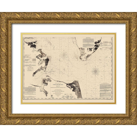 Chesapeake Bay - Blunt 1863 Gold Ornate Wood Framed Art Print with Double Matting by Blunt