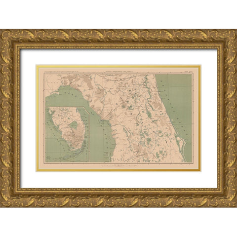 Florida - Lamont 1894 Gold Ornate Wood Framed Art Print with Double Matting by Lamont