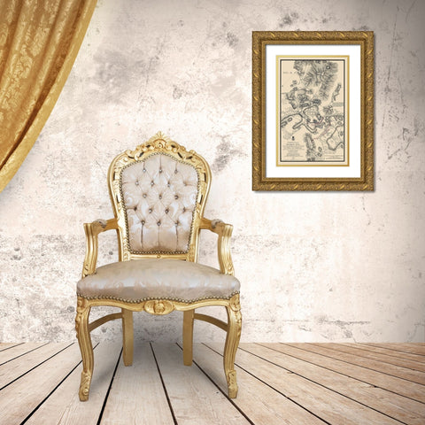 Franklin Tennessee Battlefield - Schofield 1874 Gold Ornate Wood Framed Art Print with Double Matting by Schofield