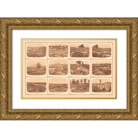 Rebel Lines Atlanta Georgia - Bien 1894 Gold Ornate Wood Framed Art Print with Double Matting by Bien