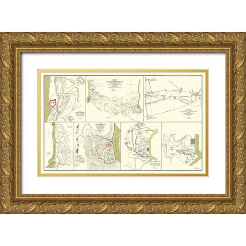 Fort Donelson Fort Henry Tennessee - McPherson Gold Ornate Wood Framed Art Print with Double Matting by McPherson