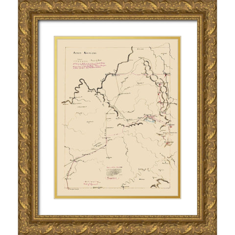 Kentucky 38th Brigade Gilberts Division Gold Ornate Wood Framed Art Print with Double Matting by Blakeslee