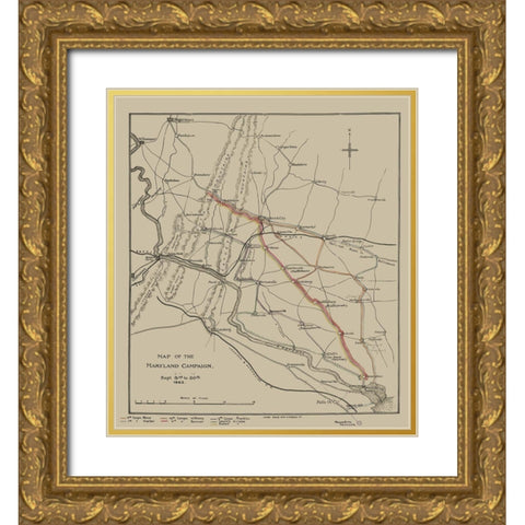 Maryland Campaign - Sheppard 1862 Gold Ornate Wood Framed Art Print with Double Matting by Sheppard