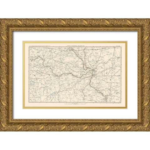 Missouri Illinois - Bien 1895 Gold Ornate Wood Framed Art Print with Double Matting by Bien