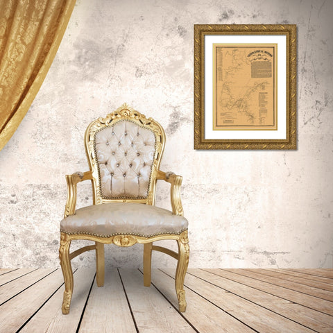 Railroad 89th Regiment History - Shober 1860 Gold Ornate Wood Framed Art Print with Double Matting by Shober