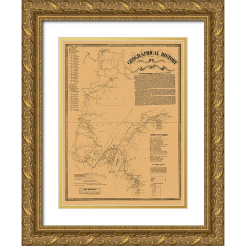 Railroad 89th Regiment History - Shober 1860 Gold Ornate Wood Framed Art Print with Double Matting by Shober