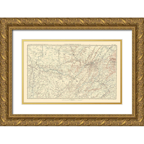Southeastern United States -Bien 1895 Gold Ornate Wood Framed Art Print with Double Matting by Bien