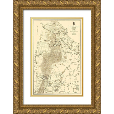 South Mountain Battle - US Army Corps 1872 Gold Ornate Wood Framed Art Print with Double Matting by US Army Corps