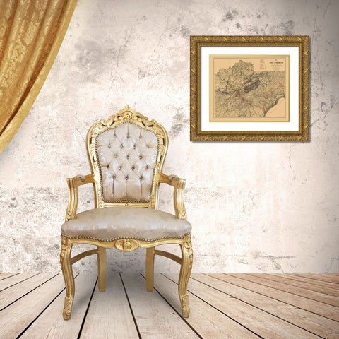 Southern United States Campaigns - Ruger 1865 Gold Ornate Wood Framed Art Print with Double Matting by Ruger