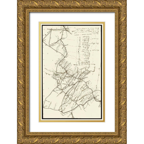 Virginia Between Staunton Clarksburg  - 1861 Gold Ornate Wood Framed Art Print with Double Matting by Unknown