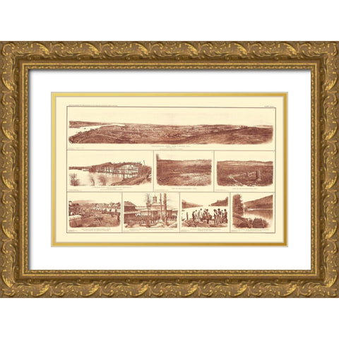 Buildings Forts Tennessee - Bien 1895 Gold Ornate Wood Framed Art Print with Double Matting by Bien