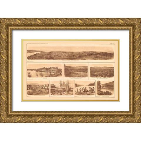 Chattanooga - Tennessee - Lamont 1894 Gold Ornate Wood Framed Art Print with Double Matting by Unknown
