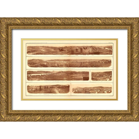 Knoxville Tennessee - Lamont 1894 Gold Ornate Wood Framed Art Print with Double Matting by Lamont