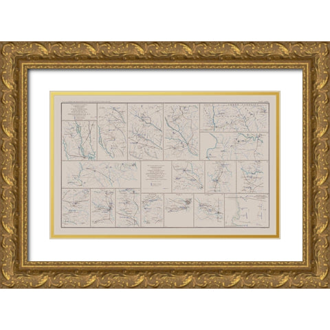 Savannah to Washington - Bien 1894 Gold Ornate Wood Framed Art Print with Double Matting by Bien