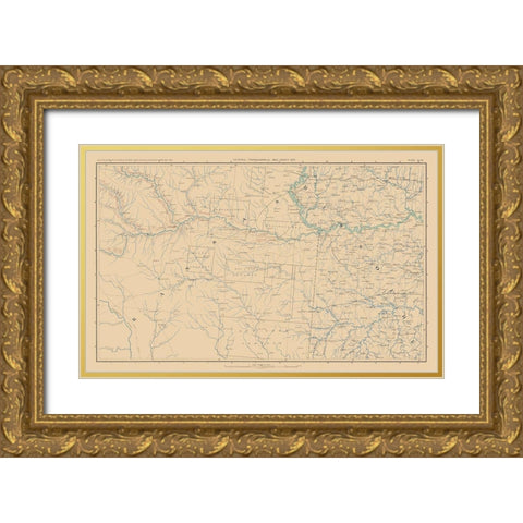 Kansas Missouri Theatre of War - Bien 1894 Gold Ornate Wood Framed Art Print with Double Matting by Bien