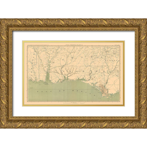 South East Theatre of War - Bien Gold Ornate Wood Framed Art Print with Double Matting by Bien