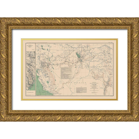 Utah Tennessee Military Department - Bien 1894 Gold Ornate Wood Framed Art Print with Double Matting by Bien