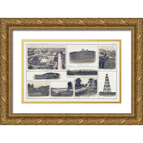 Panoramic Views Tennessee Virginia - Lamont 1894 Gold Ornate Wood Framed Art Print with Double Matting by Lamont