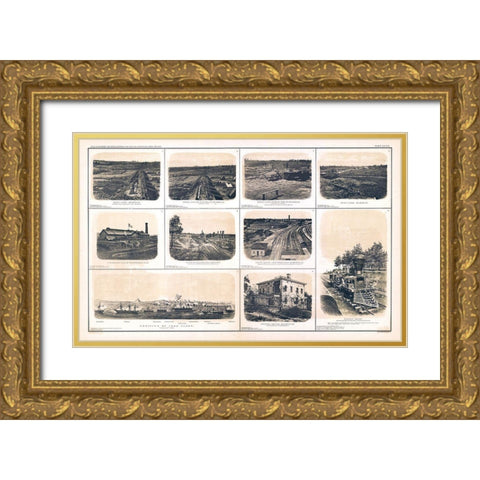 Rebel Lines Georgia Tennessee - Bien 1894 Gold Ornate Wood Framed Art Print with Double Matting by Bien
