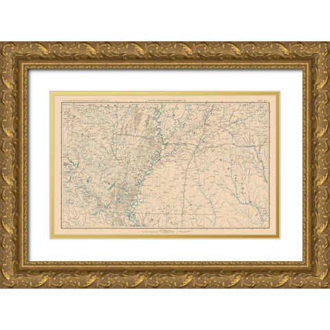 Louisiana Mississippi - Bien 1894 Gold Ornate Wood Framed Art Print with Double Matting by Bien