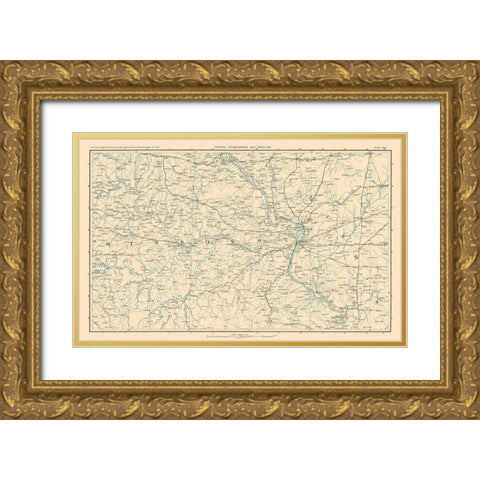 Missouri Illinois - Bien 1894 Gold Ornate Wood Framed Art Print with Double Matting by Bien