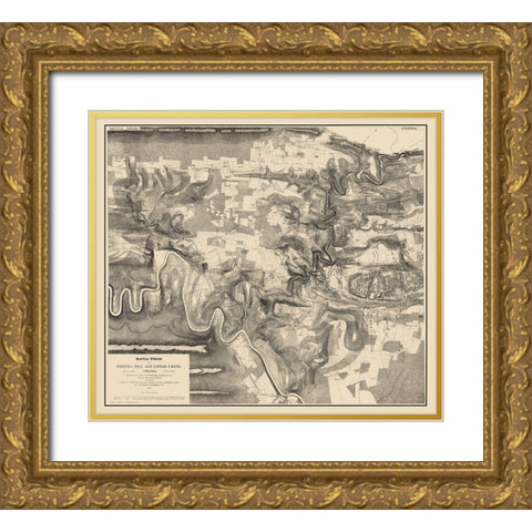 Fishers Hill Cedar Creek Battlefields Virginia Gold Ornate Wood Framed Art Print with Double Matting by Sheridan