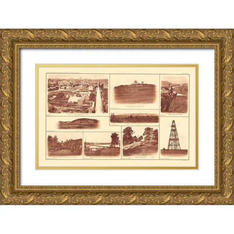 Buildings Forts Virginia Tennessee - Bien 1895 Gold Ornate Wood Framed Art Print with Double Matting by Bien