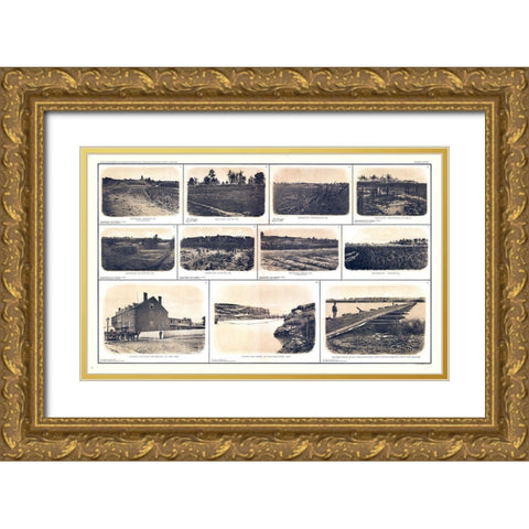 Battlefields of Virginia - Bien 1894 Gold Ornate Wood Framed Art Print with Double Matting by Bien