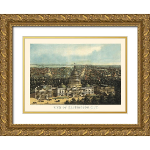 Washington DC - Sachese 1871 Gold Ornate Wood Framed Art Print with Double Matting by Sachese
