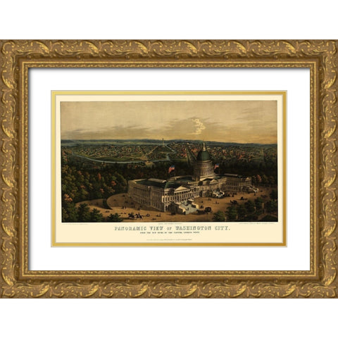 Washington DC - Sachese 1857 Gold Ornate Wood Framed Art Print with Double Matting by Sachese