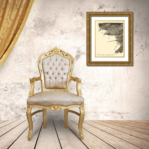 Washington DC - Baldwin 1883 Gold Ornate Wood Framed Art Print with Double Matting by Baldwin