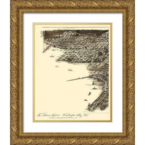 Washington DC - Baldwin 1883 Gold Ornate Wood Framed Art Print with Double Matting by Baldwin