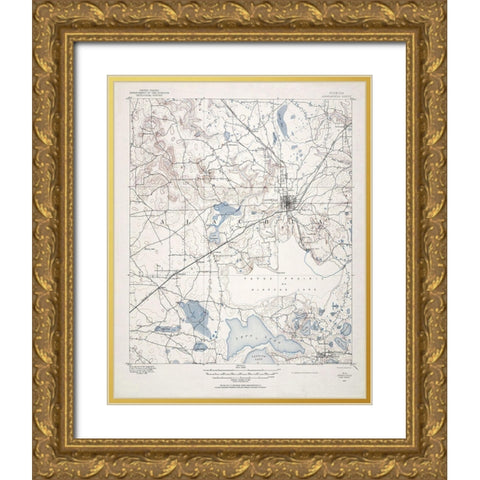 Arredondo Florida Quad - USGS 1890 Gold Ornate Wood Framed Art Print with Double Matting by USGS