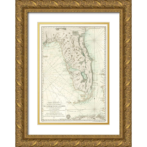 Florida - Sartine 1780  Gold Ornate Wood Framed Art Print with Double Matting by Sartine