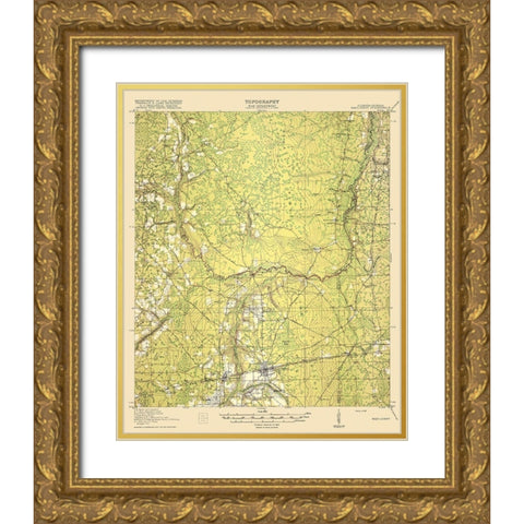 Macclenny Florida Georgia Quad - USGS 1918 Gold Ornate Wood Framed Art Print with Double Matting by USGS