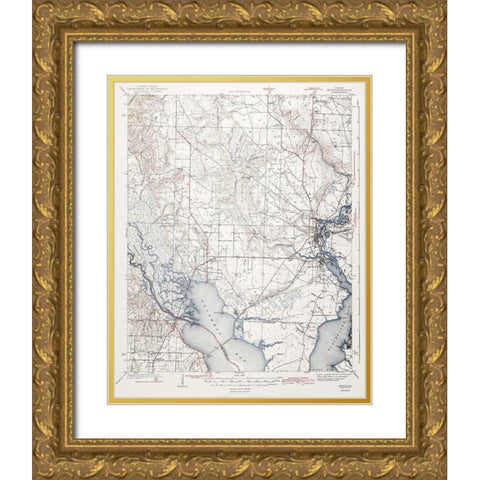 Milton Florida Quad - USGS 1943 Gold Ornate Wood Framed Art Print with Double Matting by USGS