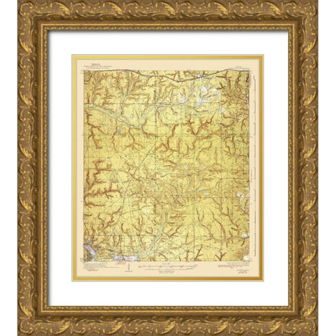 Niceville Florida Quad - USGS 1936 Gold Ornate Wood Framed Art Print with Double Matting by USGS